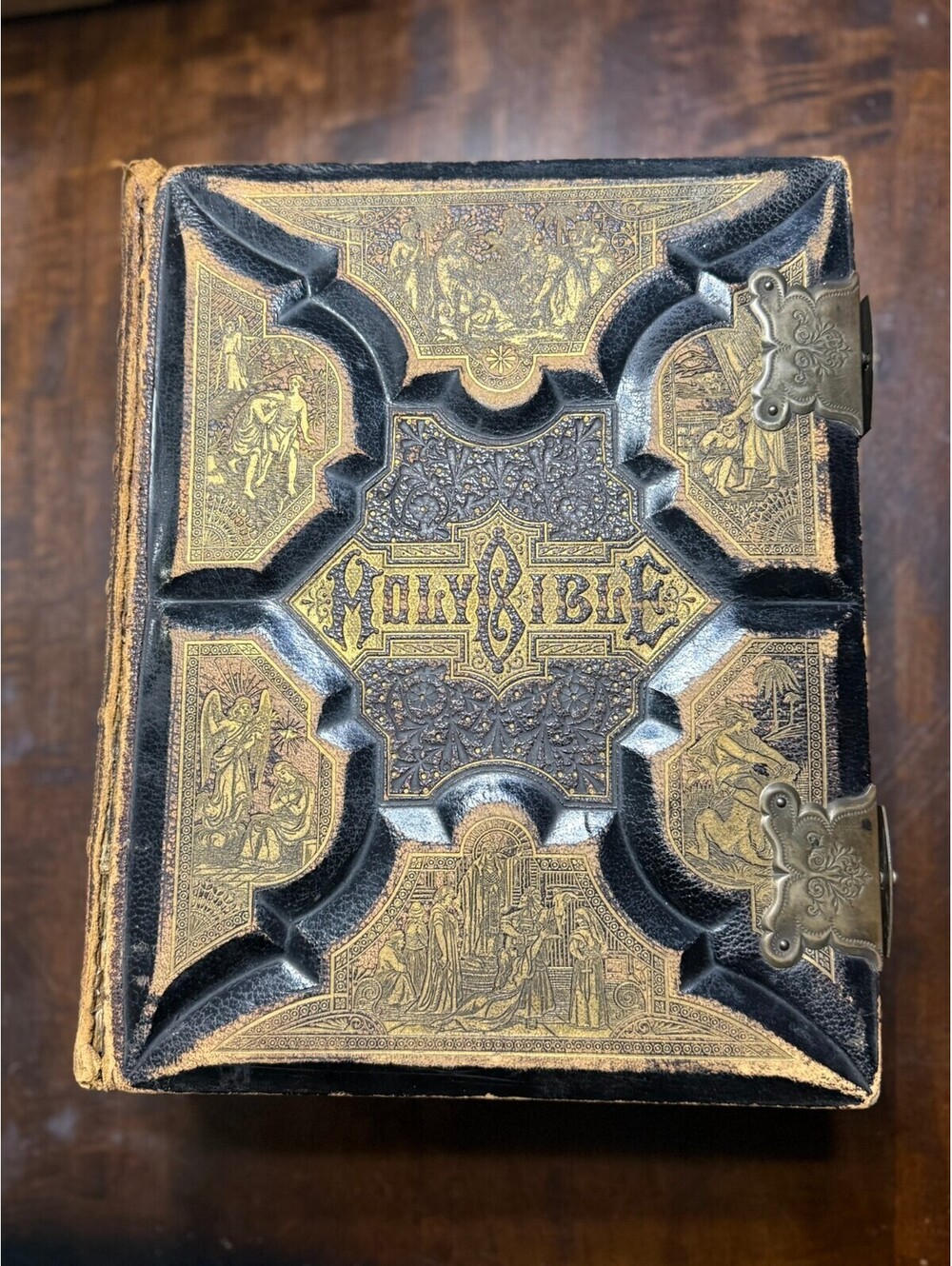 Antique 1880s Holy Bible | Damage